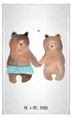 Produktbild von Mr. & Mrs. Panda Handtuch Bär Freundin - Weiß - Geschenk, Gästehandtuch Bunt, Gästetuch, Mini-Handtuch, Gäste-WC, Teddy, badezimmer