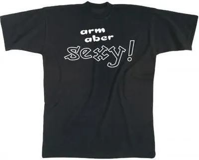 Produktbild von T-Shirt mit Print - Arm aber y - 09528 schwarz - Gr. S-XXL Größe - M