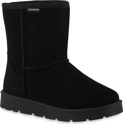 Produktbild von VAN HILL Damen Warm Gefütterte Winter Boots Bequeme Profil-Sohle Schuhe 841503, Farbe: Schwarz, Größe: 36