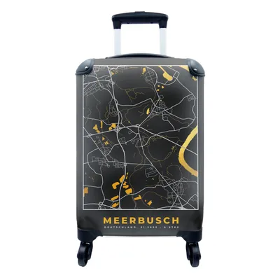 Produktbild von MuchoWow® Koffer Handgepäck Trolley Rollkoffer Kleine Reisekoffer mit 4 Rollen - Stadtplan - Deutschland - Gold - Meerbusch - Karte - Cabin Size < 55x40x23 cm & 55x40x20 cm - Fotokoffer - Kabinenkoffer - Boardgepäck - Reise-Box - Reisekoffer - Reisegepäck - Koffer mit Bild - Trolley für Kinder