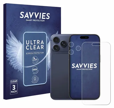 Produktbild von 6x Für Apple iPhone 17 Pro Max (Display+Kamera) Schutzfolie Savvies Displayschutz Display Schutz Folie Klar Transparent