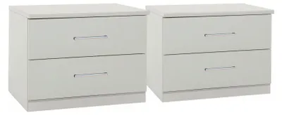 Produktbild von 2er Set Nachttisch Anna Nachtschrank 52x38x40cm weiß