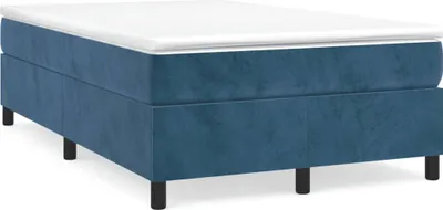 Zdjęcie produktu dla Łóżko Kontynentalne, Ciemnoniebieska, 120X200Cm Obite Aksamitem Lumarko!