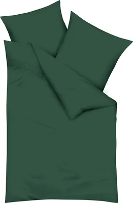 Produktbild von Kaeppel Bettwäsche Uni" dunkelgrün 1x 155x200 cm + 1x 80x80 cm"