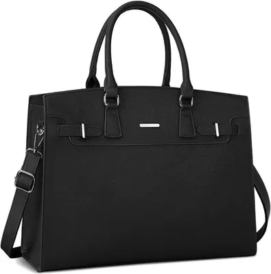 Obrázok produktu pre Kabelka dámy veľké čierne Laptop taška cez rameno 15,6 palcaPolyuretánkožené obchodné školy