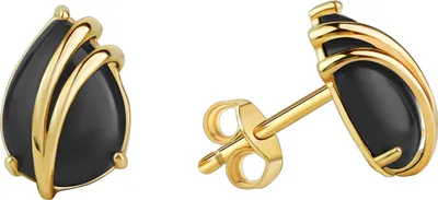 Produktbild von V Ohrstecker 375/- Gelbgold glanz Onyx