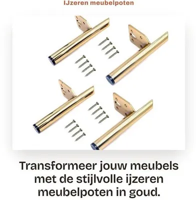 Produktbild von Metallische Möbelbeine – Metallische Tischbeine – Modernes Design – Goldfarben – Möbelstützbeine – Für Sofas und Couchtische