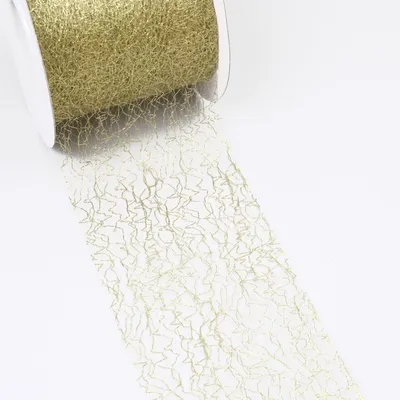 Produktbild von Spiderweb Dekoband - 5cm metallic gold - Rolle 25m - 67 003-R 50