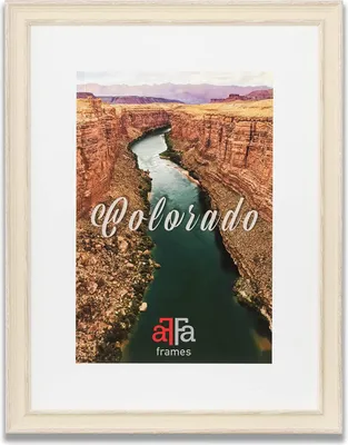 Produktbild von aFFa frames, Colorado, Bilderrahmen aus Kunststoff, leicht, sicher, rechteckig, mit Acrylglasfront, HDF-Hintergrund, weiß, 30x40 cm