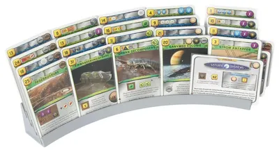 Zdjęcie produktu dla Stojak na karty do gry Terraforming Mars, kolor szary, 4 przegródki