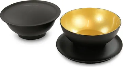 Produktbild von TUPPERWARE Allegra Dessert-Schälchen 275 ml (2) schwarz gold Schalen Goldie