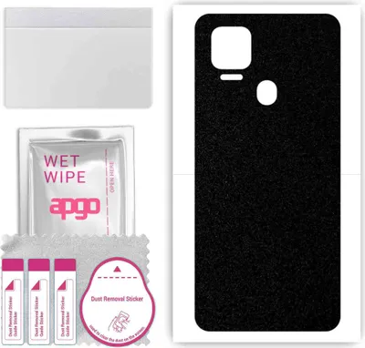 Produktbild von apgo Rückseite Schutzfolie, Skin, kompatibel mit ZTE Blade V2020, Hinten Displayschutzfolie aus Vinylfolie, kratzfest, einfache Montage - Mattschwarz