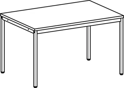 Produktbild von Schreibtisch, BxTxH 1200x800x720 mm, 4-Fuß-Gestell lichtgrau, Platte lichtgrau