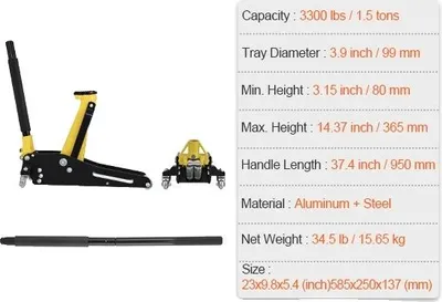 Produktbild von Autoheber, maximale Höhe, 1,5 Ton