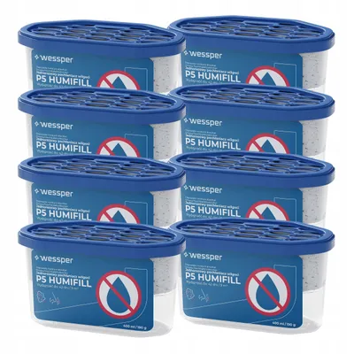 Image de Wessper 8x déshumidificateur 400 ml neutre et inodore – absorbeur d'humidité pour salle de bain, cave, voiture