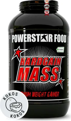 Produktbild von Powerstar HARDGAIN MASS 3600g | PREMIUM WEIGHT GAINER ohne Zucker-Zusatz | Masse, Kraft & Muskelaufbau | Mass Gainer Shake mit Kreatin | Coconut