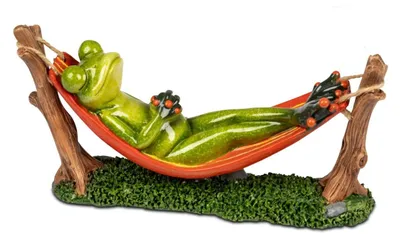 Produktbild von Dekofigur Froschfrau in Hängematte - Kunststein, Formano Froschhausen
