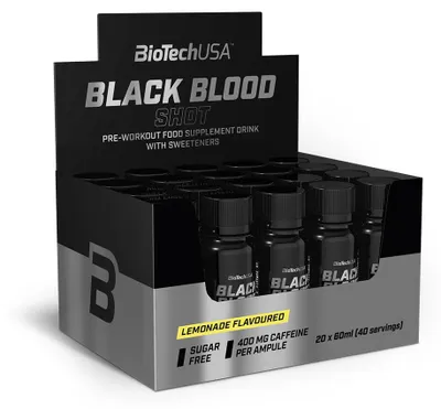 Image de Shooters énergétiques - Biotech USA - Boîte Black Blood Shot (20X60ml) - Saveur Limonade