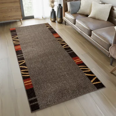 Produktbild von Teppich Läufer Flur Design Wohnzimmer Schlafzimmer Kurzflor Modern Grau Fume  100 x 270