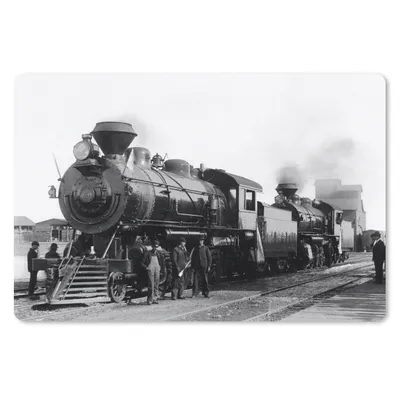 Produktbild von MuchoWow® Schreibtischunterlage Schwarz-Weiß-Fotografie eines antiken Dampfzuges 60x40 cm - XXL Mauspad - Großes Mauspad