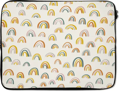 Produktbild von MuchoWow® Laptop Hülle 17 Zoll Laptoptasche Regenbogen - Pastell - Kinder - Zipper - Schutzabdeckung