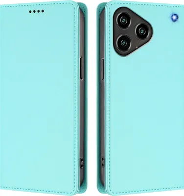 Image de Etui en cuir pour ZTE Blade A76 4G, étui magnétique en cuirPolyuréthaneavec support Vert Menthe