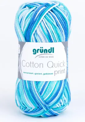 Produktbild von Gründl Wolle Baumwolle Quick print 50 g aqua multicolor