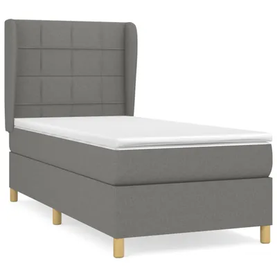 Immagine prodotto di vidaXL Letto a molle con materasso grigio scuro 90x190 cm in tessuto