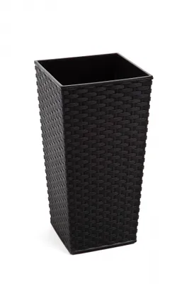 Obrázek produktu pro Blumentopf LAMELA Blumentopf FINEZIA RATAN 40 x 40 cm, Höhe 75 cm, schwarz
