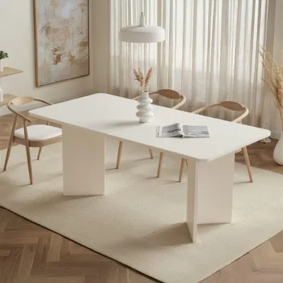 Produktbild von Skye Decor, Linza - Wood White, Esstisch, Holzweiß, 100% MELAMINBESCHICHTETE SPANNPLATTE, 180 x 90 x 75 cm