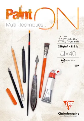 Produktbild von Clairefontaine Zeichenpapierblock "Paint'ON" DIN A5 40 Blatt