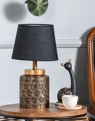 Produktbild von Opviq, YL025, Tischlampe, METALLKÖRPER, Schwarz, 13 x 36 cm