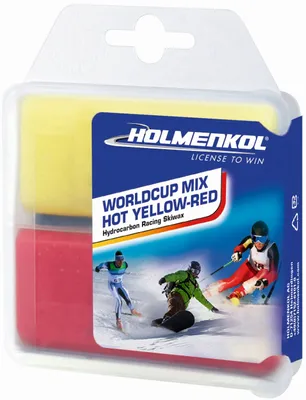 Produktbild von Holmenkol BaseWax Mix Hot Alpha-Beta yellow red 2x 35g Basis Skiwachs