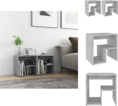 Immagine prodotto di vidaXL Comodini 2 pz. Grigio cemento 40x30x40 cm materiale a base di legno - Comodini