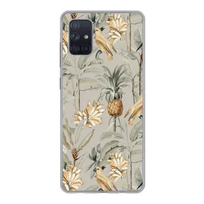 Produktbild von MuchoWow® Handyhülle Schutzhülle Hülle für Samsung Galaxy A71 Blume - Ananas - Vogel Silikon Softcase Handy Hülle - Kartenbesitzer