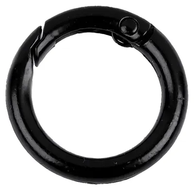 1 Ring Karabiner Rund | 34mm x 6mm schwarz matt