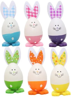 Immagine prodotto di Set di 18 pezzi per Pasqua – Figurine a forma di uovo, uova, 6 colori