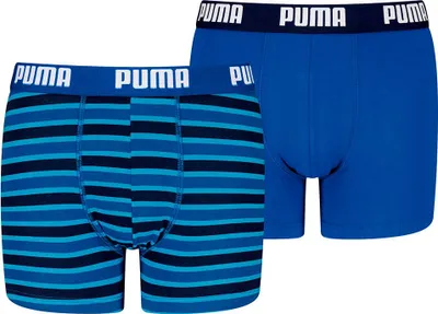 Zdjęcie produktu dla Puma Everyday, męskie bokserki w paski, 2 sztuki, kolor niebieski, rozmiar 14-15 lat