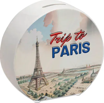 Produktbild von Trip to Paris Spardose mit Eiffelturm im Retro Style