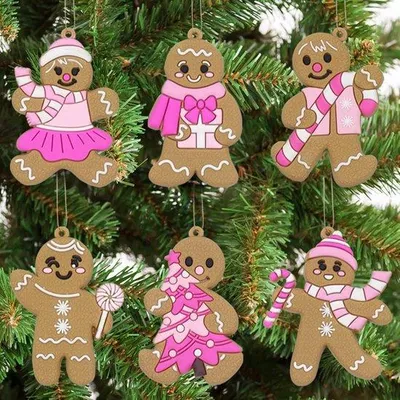 Obrázek produktu pro Dekorace na vánoční stromek z papíroviny, 18 kusů, ve tvaru Santa Clause, zavěsné ptáčci