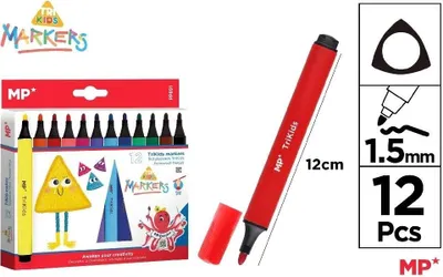 Immagine prodotto di Pennarelli triangolari per la scuola 12 colori