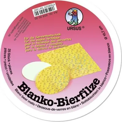 Produktbild von URSUS Bierfilze blanko rund 10,7cm 25 Stück