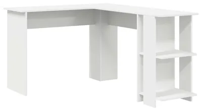 Immagine prodotto di vidaXL Scrivania angolare bianca 140 x 113,5 x 75 cm in materiale derivato dal legno