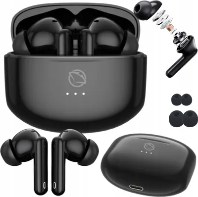 Produktbild von Kabellose In-Ear Kopfhörer Manta Schwarz Mit Game Mode Mikrofonfunktion