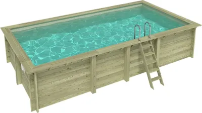 Produktbild von Pool AQUA 7 x 3.75 - H.1.45 m, sandfarben, auf Rahmen - ohne Betonieren