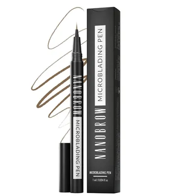 Productafbeelding van Wenkbrauwpen Nanobrow Microblanding Pen Warm Brown - Nauwkeurig Wenkbrauwpen, microblading effect, verdikkend, opvulling wenkbrauwen