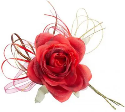 Produktbild von MAGICHOME WEIHNACHTSBLUME, Rose mit Blatt, rot, 18 cm