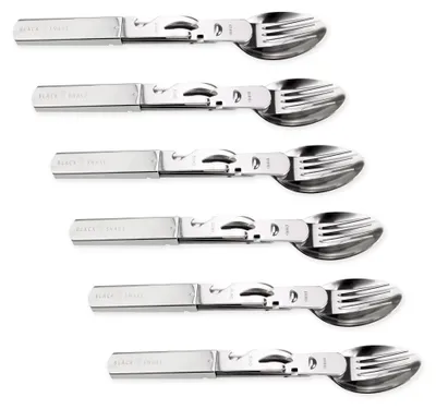 Produktbild von Black Snake Campingbesteck Edelstahl Essbesteck Set mit Dosenöffner - 6 Personen