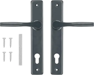 Obrázek produktu pro Dveřní klika ADGO® 90 mm s vložkou Grafitová obdélníková růžice levá a pravá