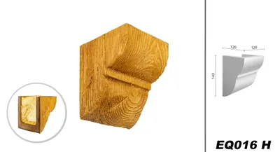 Produktbild von DECO WOOD Balkenkonsole rustikal aus Polyurethane, Dekokonsole, PolyurethanKonsole Holzoptik (hellbraun - 12x14cm) Wanddekoration Holzstruktur Design